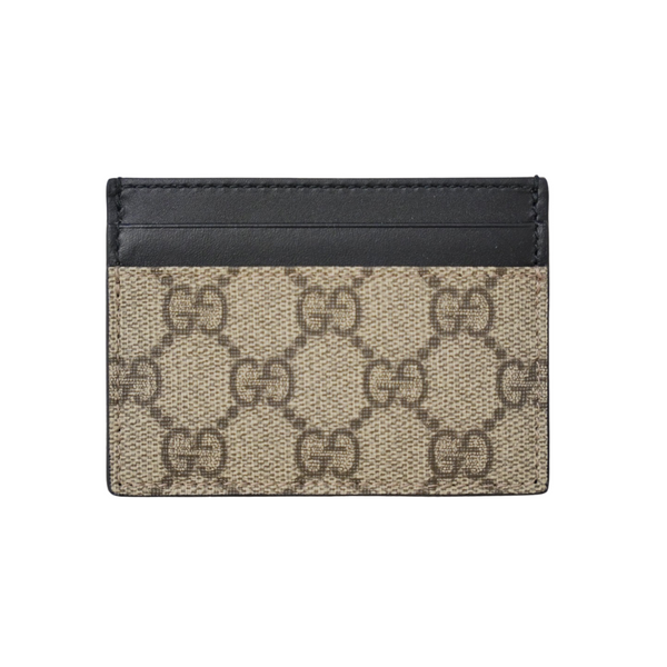 GG beige and black monogram card case