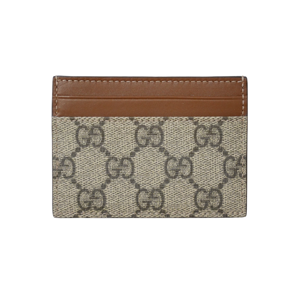 GG beige and brown card case